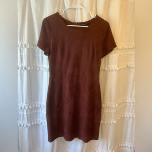 41 Hawthorn Bowie Faux Suede Dress brown size M